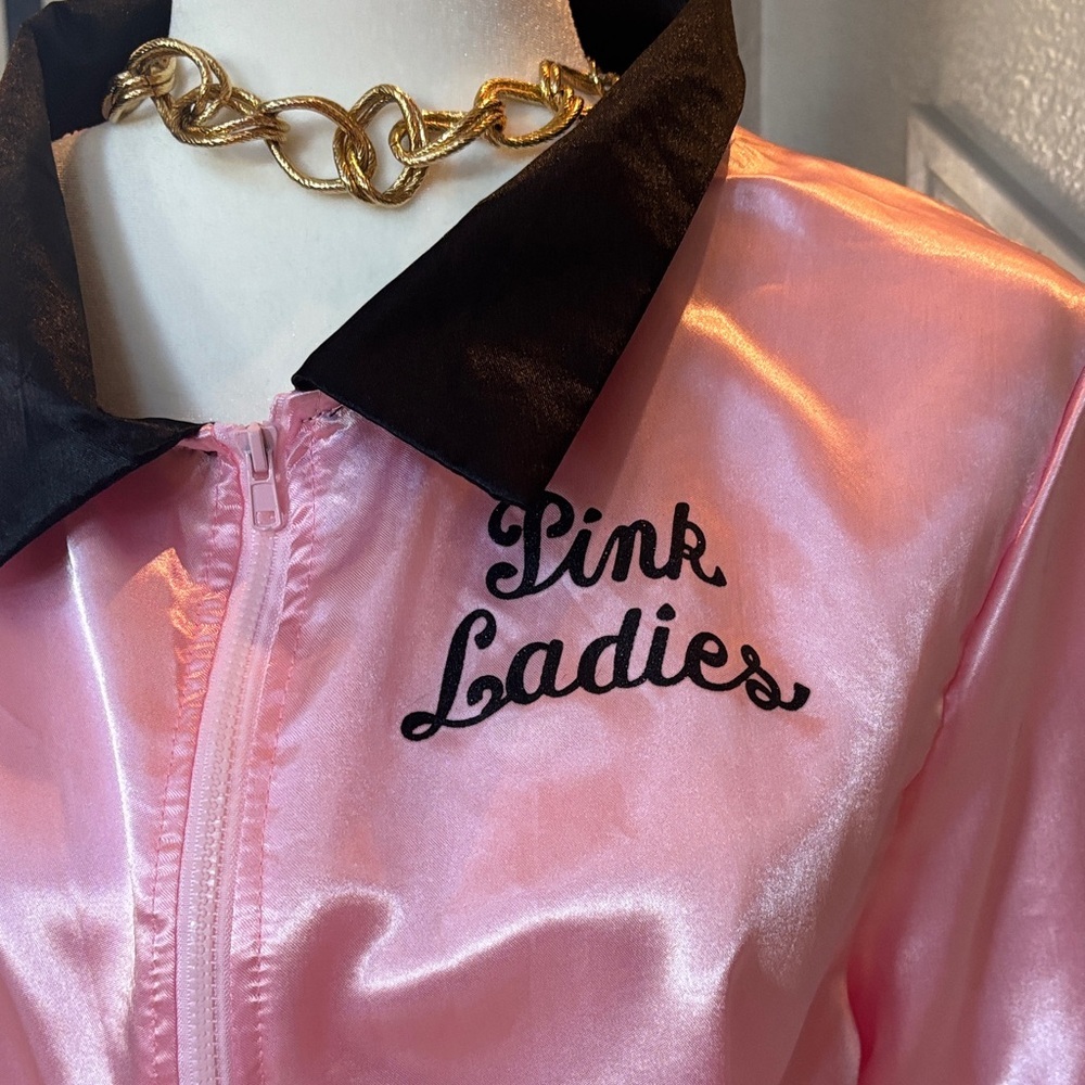 Grease Pink Ladies Satin Like Varsity Jacket 🤩 - Picture 2 of 8